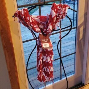LAST CHANCE Zoozatz‎ Tasseled Red & White Designed Infinity Scarve